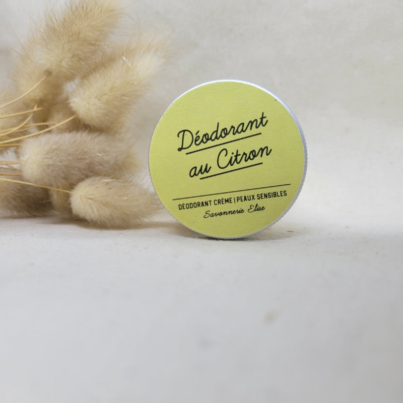 Déodorant naturel au citron Savonnerie Elise, soin artisanal sans bicarbonate de soude et sans aluminium fabriqué en France