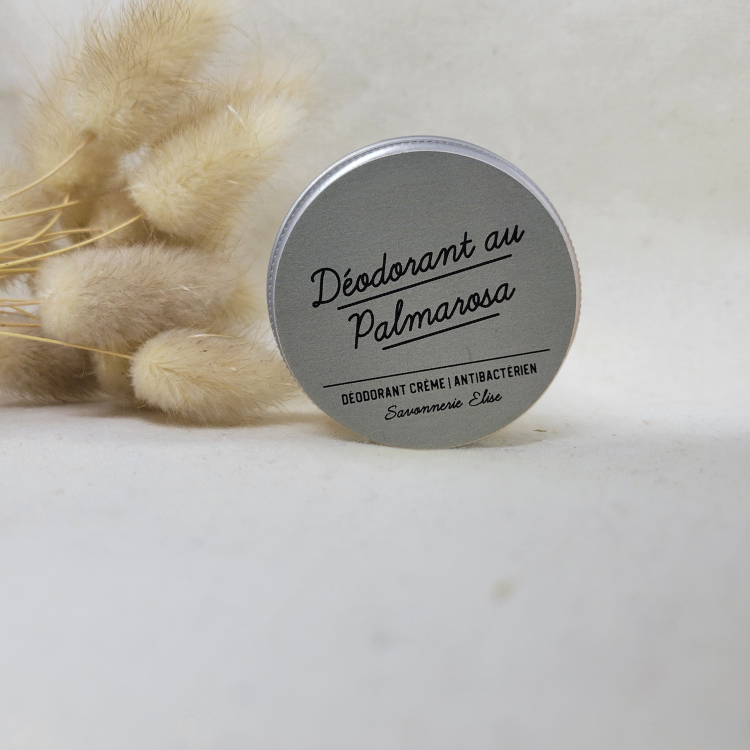Déodorant naturel au Palmarosa et bicarbonate de soude Savonnerie Elise, déodorant artisanal floral sans aluminium fabriqué en France