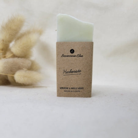 savon à la verveine - argile verte - pour purifier - peaux grasses et mixte - 
savon parfumé à transporter dans sa boite à savon. 